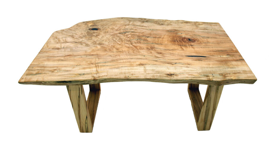 Live Edge Coffee Table Curly Ambrosia Maple 48x30