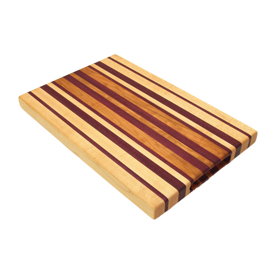 Maple, Purpleheart, and Cherry Edge Grain Cutting Board 18x12